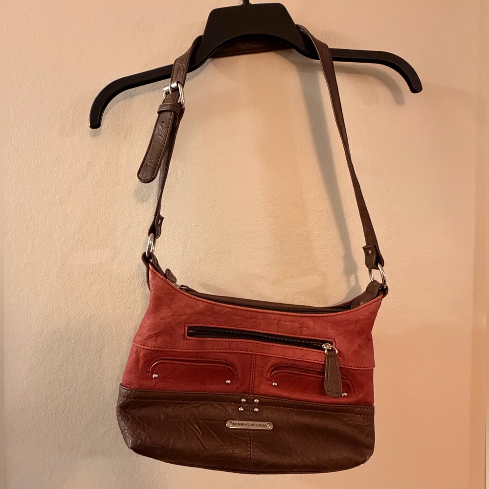 Stone Mountain Hobo Bag in Brown & Red